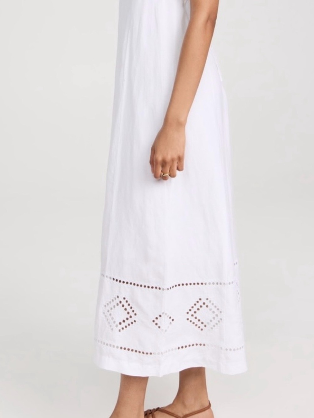 Madewell White Linen Tie Back Maxi Dress EUC - Picture 4 of 9